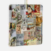 アンティークビクトリアンクリスマスエフェメラコラージュアート セラミックオーナメント (右)