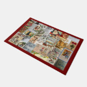 アンティークビクトリアンクリスマスエフェメラコラージュアート ドアマット (アングル)