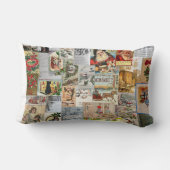 アンティークビクトリアンクリスマスエフェメラコラージュアート ランバークッション (裏面)