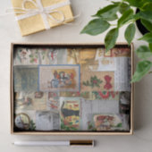 アンティークビクトリアンクリスマスエフェメラコラージュアート 薄葉紙 (ギフト)