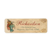 アンティークビクトリアンクリスマスエンジェル差出人住所 ラベル (正面)