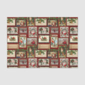 アンティークビクトリアンクリスマスカードコラージュ 薄葉紙 (正面)