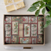 アンティークビクトリアンクリスマスカードコラージュ 薄葉紙 (ギフト)