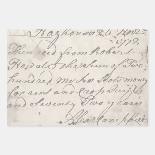 アンティークビクトリアンクリスマスミュージックシートスクリプト ラッピングペーパーシート (正面2)