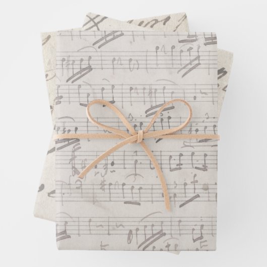 アンティークビクトリアンクリスマスミュージックシートスクリプト ラッピングペーパーシート (インサイチュ)