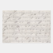 アンティークビクトリアンクリスマスミュージックシートスクリプト ラッピングペーパーシート (正面)