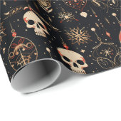 アンティークビクトリアンゴシックスカル ラッピングペーパー (ロールコーナー)