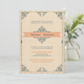 アンティークビクトリアンスタイルヴィンテージウエディング招待状 招待状 (スタンド正面)