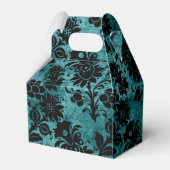 アンティークビクトリアンティール（緑がかった色）とブラックダマスク フェイバーボックス (裏面サイド)