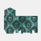 アンティークビクトリアンティール(緑がかった色)及びブラックスカルパターン フェイバーボックス (折り畳みなし)