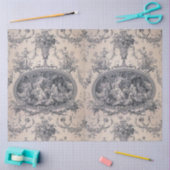 アンティークビクトリアントイルブルー&ホワイトデカップージ 薄葉紙 (クラフト)