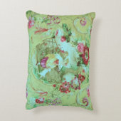 アンティークビクトリアントイルロココスタイルセージグリーン アクセントクッション (裏面(縦))