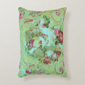 アンティークビクトリアントイルロココスタイルセージグリーン アクセントクッション (正面(垂直))