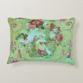 アンティークビクトリアントイルロココスタイルセージグリーン アクセントクッション (裏面)