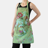 アンティークビクトリアントイルロココスタイルセージグリーン エプロン (インサイチュ)