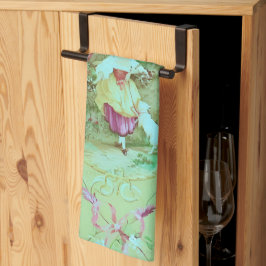 アンティークビクトリアントイルロココスタイルセージグリーン キッチンタオル