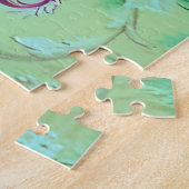 アンティークビクトリアントイルロココスタイルセージグリーン ジグソーパズル (側面)