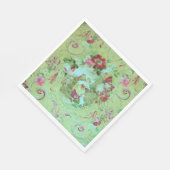 アンティークビクトリアントイルロココスタイルセージグリーン スタンダードランチョンナプキン (角)