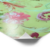 アンティークビクトリアントイルロココスタイルセージグリーン フォトプリント            (角)