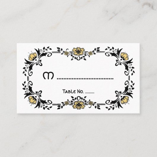 アンティークビクトリアンフローラ花結婚のテーブルNo プレイスカード (正面)