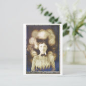 アンティークビクトリアンブラック&ホワイトスピリット写真 ポストカード (スタンド正面)