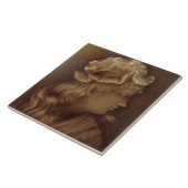 アンティークビクトリアンレプロガールポートレートマジョリカ タイル (側面)