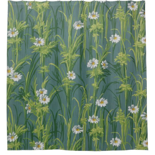 アンティークビクトリアンヴィンテージ花模様 シャワーカーテン (正面)