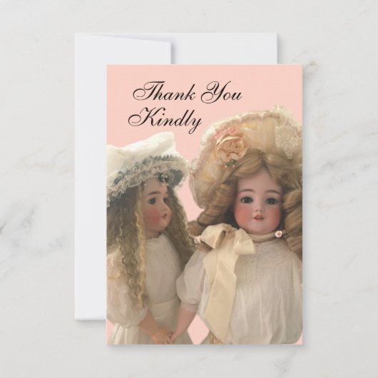 アンティークビクトリアン人形サンキューカード サンキューカード (裏面)