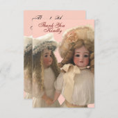 アンティークビクトリアン人形サンキューカード サンキューカード (正面/裏面)