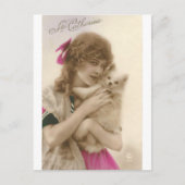 アンティークビクトリアン写真家の女性と犬 ポストカード (正面)