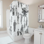 アンティークビクトリアン動物の擬人化 シャワーカーテン (インサイチュ)