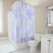 アンティークビクトリアン動物パステルパープル薄紫トイル シャワーカーテン (インサイチュ)