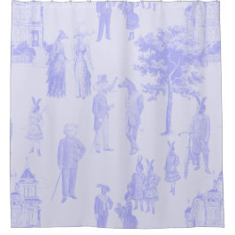 アンティークビクトリアン動物パステルパープル薄紫トイル シャワーカーテン