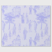 アンティークビクトリアン動物パステルパープル薄紫トイル ラッピングペーパー (フラット)