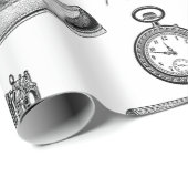 アンティークビクトリアン動物白黒 ラッピングペーパー (ロールコーナー)