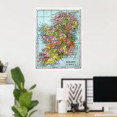 アンティークビクトリアン時代の地図 ポスター (ホームオフィス)