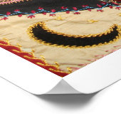 アンティークビクトリアン熱狂するキルトスクエア ポスター (角)