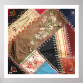 アンティークビクトリアン熱狂するキルトスクエア ポスター (正面)