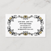 アンティークビクトリアン装飾フローラ黄色い花 名刺 (裏面)