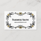 アンティークビクトリアン装飾フローラ黄色い花 名刺 (正面)