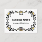 アンティークビクトリアン装飾フローラ黄色い花 名刺 (正面)