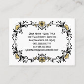 アンティークビクトリアン装飾フローラ黄色い花 名刺 (裏面)