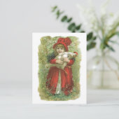 アンティークビクトリアン鶏の鶏の鶏卵の生産者 ポストカード (スタンド正面)