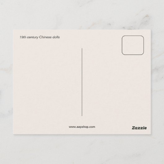 アンティークビクトリアン19世紀の人形中国の体 ポストカード (裏面)
