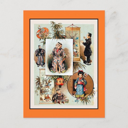 アンティークビクトリアン19世紀の人形中国の体 ポストカード (正面)