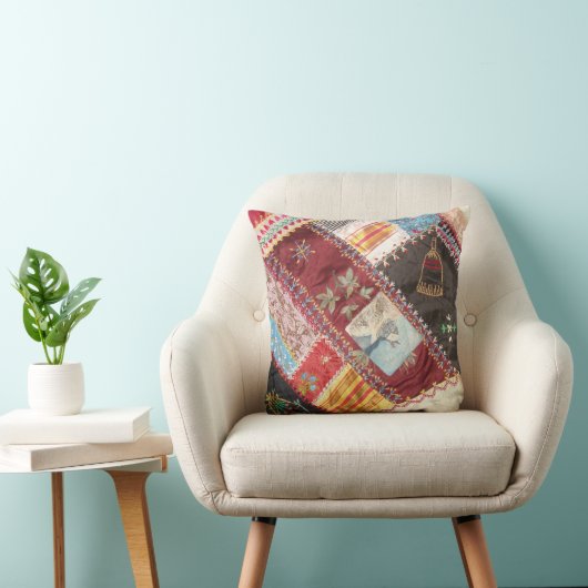 アンティークビクトリアン – エラ熱狂するキルトスクエア クッション (椅子)