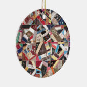 アンティークビクトリアン – エラ熱狂するキルト セラミックオーナメント (右)