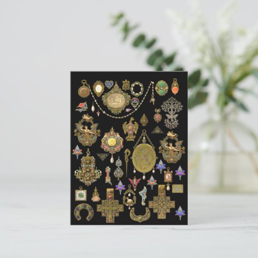 アンティークビクトリアン、新しい、デコジュエリーアート ポストカード (スタンド正面)