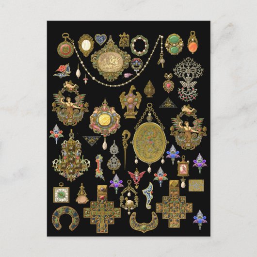 アンティークビクトリアン、新しい、デコジュエリーアート ポストカード (正面)