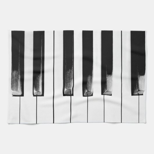 アンティークピアノ鍵キーボード キッチンタオル (横)